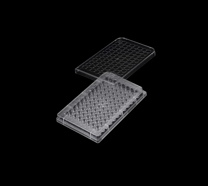 Microplaque 96 puits fond rond stérile avec couvercle