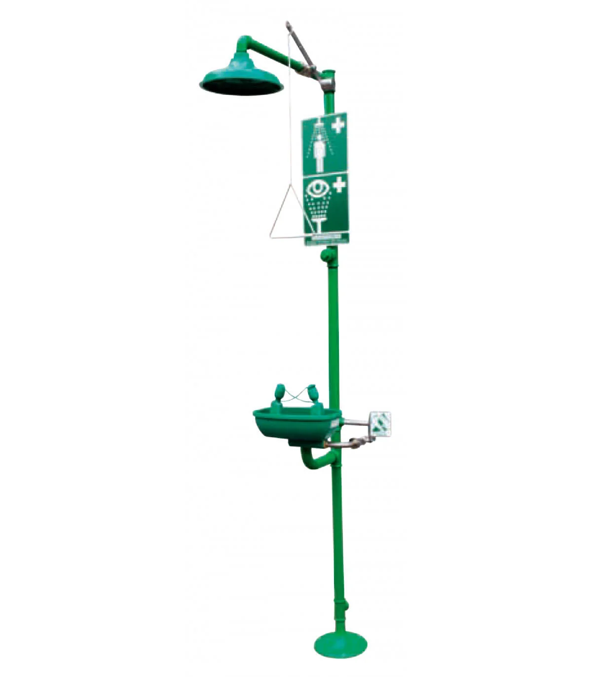 Douche d'urgence et lave yeux combiné sans pédale