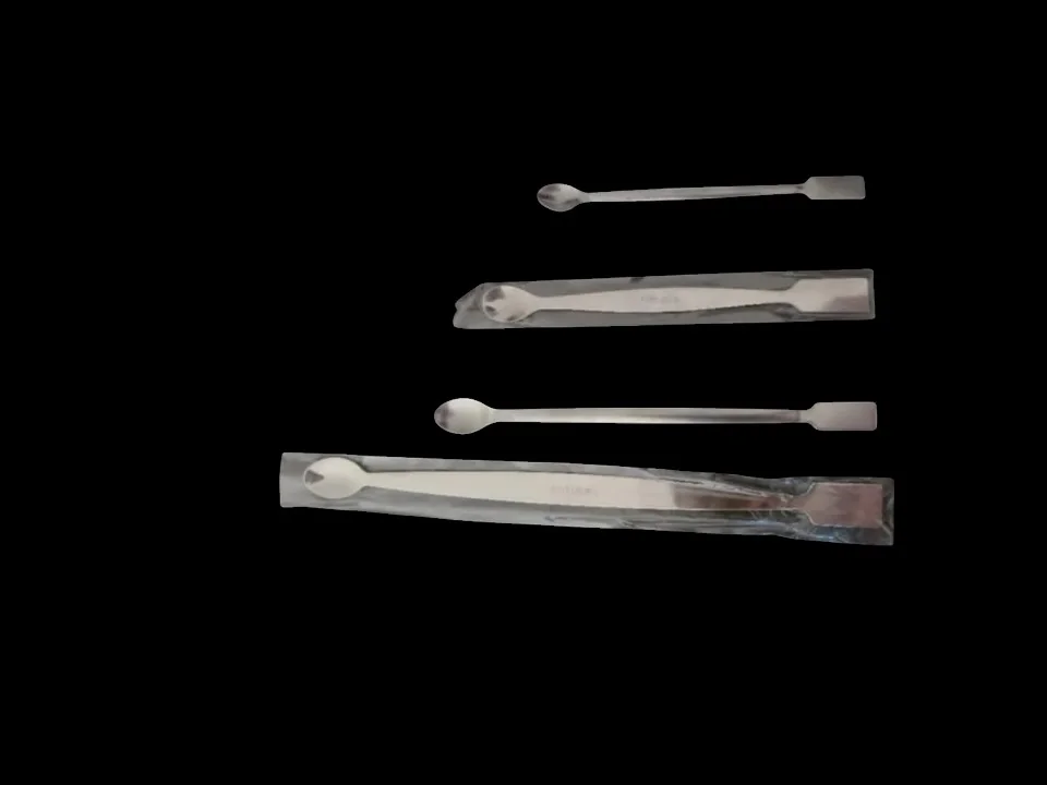 Spatule en inox avec un coté cuillère 300 mm 
