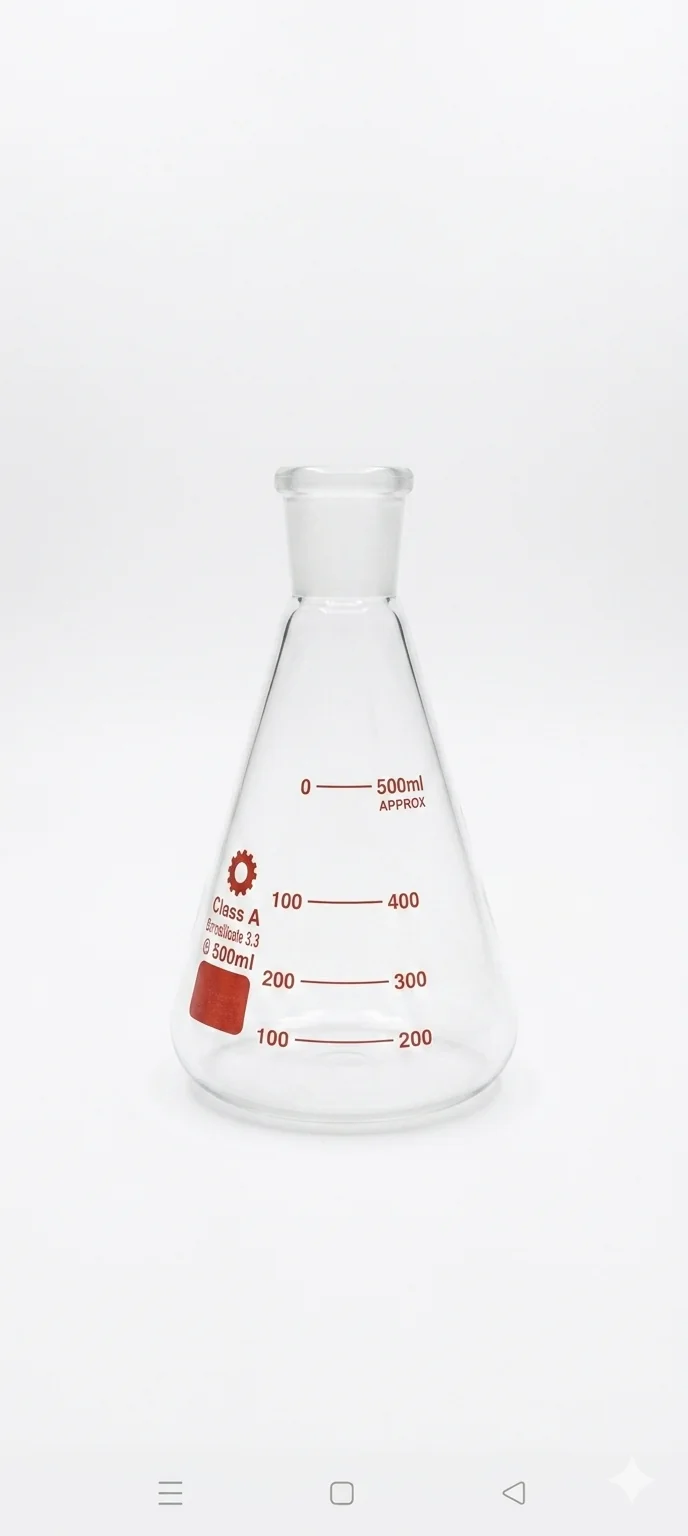 Erlenmeyer col étroit 29/32 500 ml class A boro 3,3