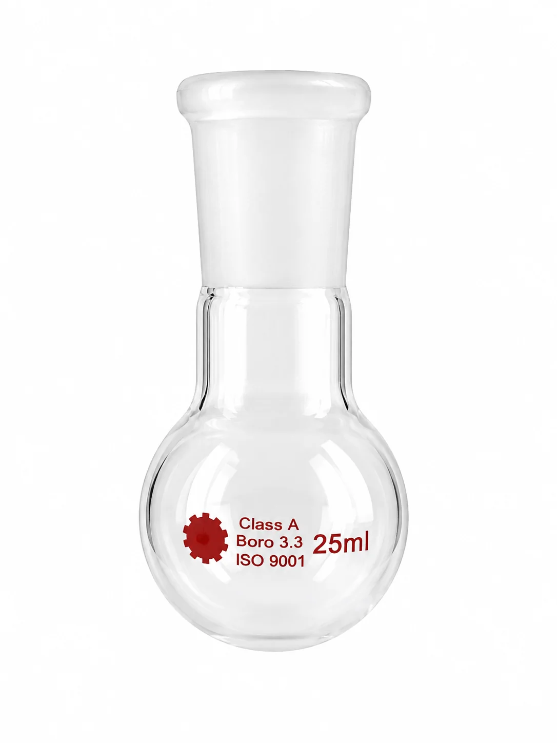 Ballon fond plat  col 29/32  25 ml class A  boro   3,3   