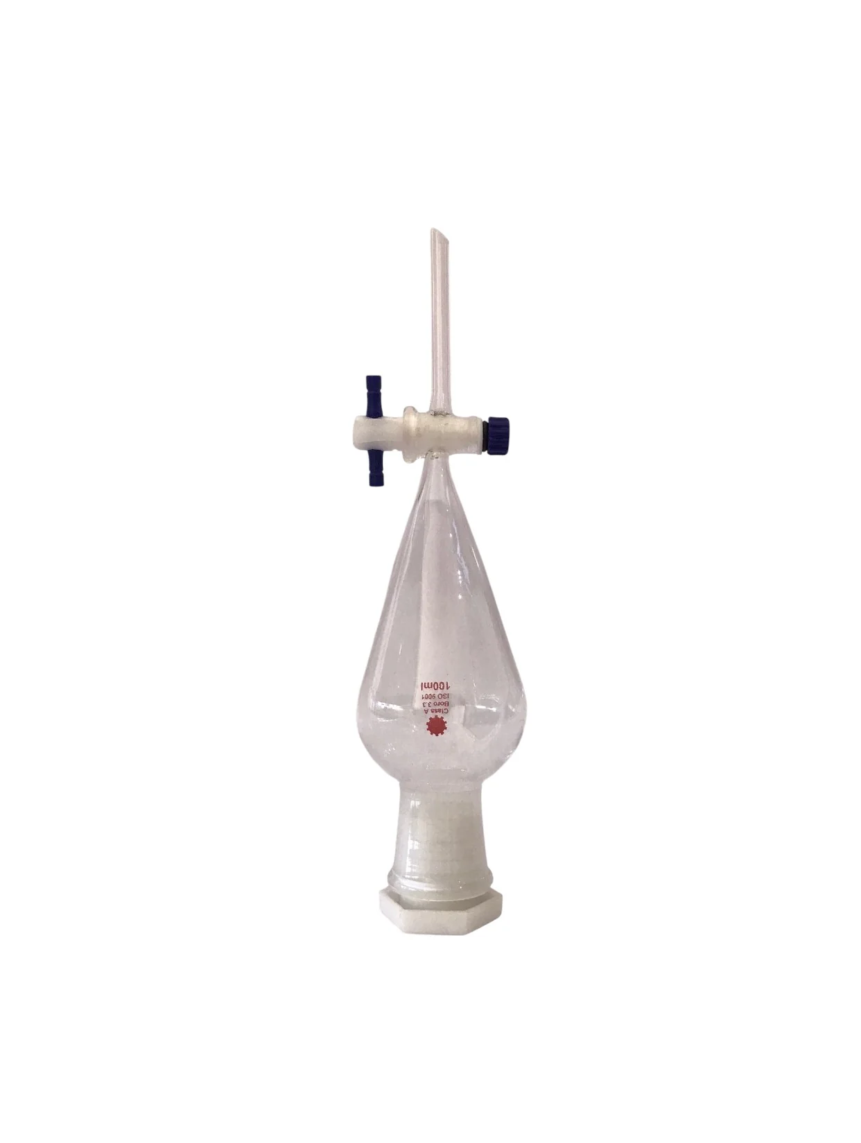 Ampoule a décanter en verre avec robinet PTFE 100 ml class A boro 3,3