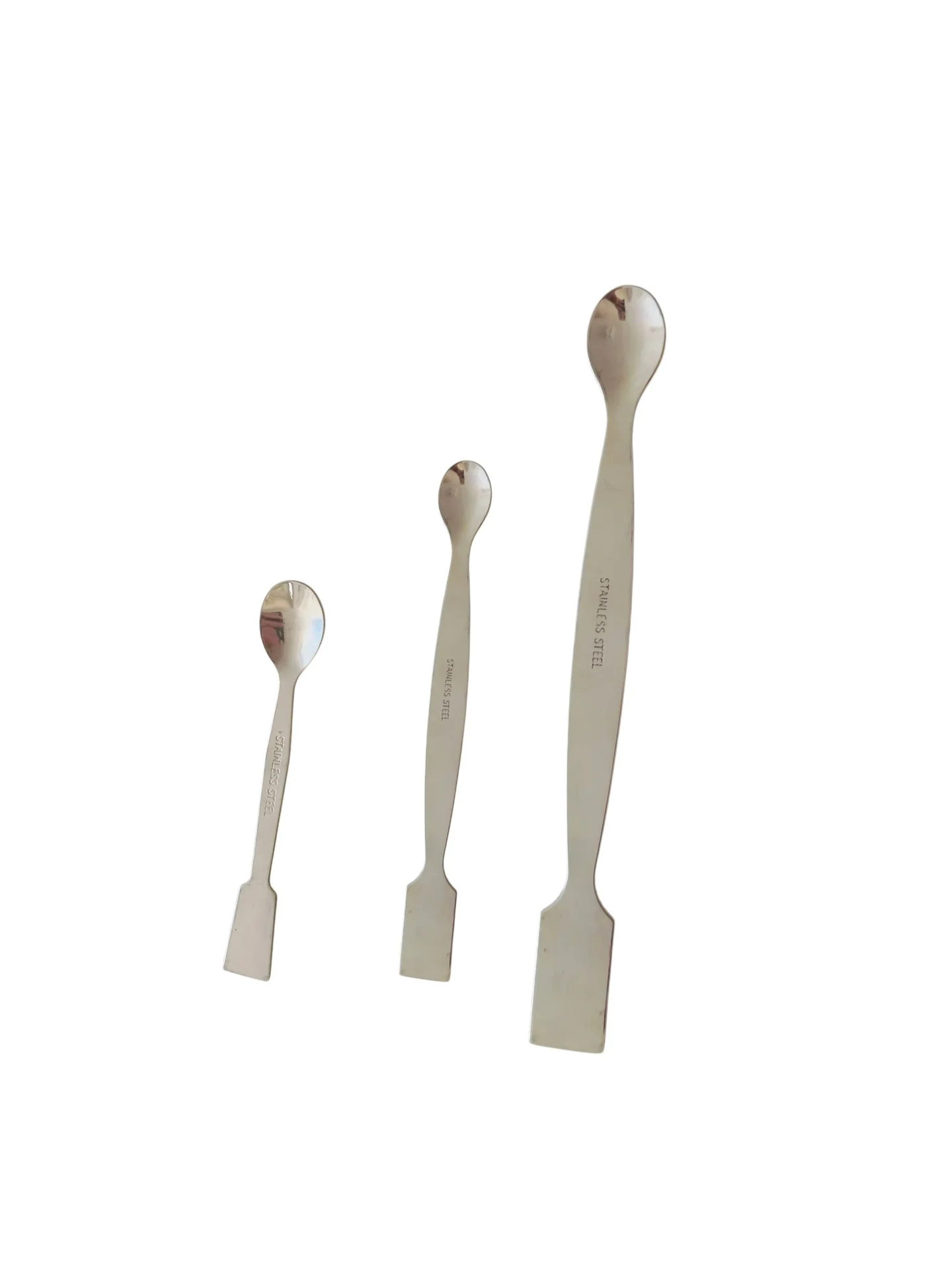 Spatule en inox avec un coté cuillère 250mm 