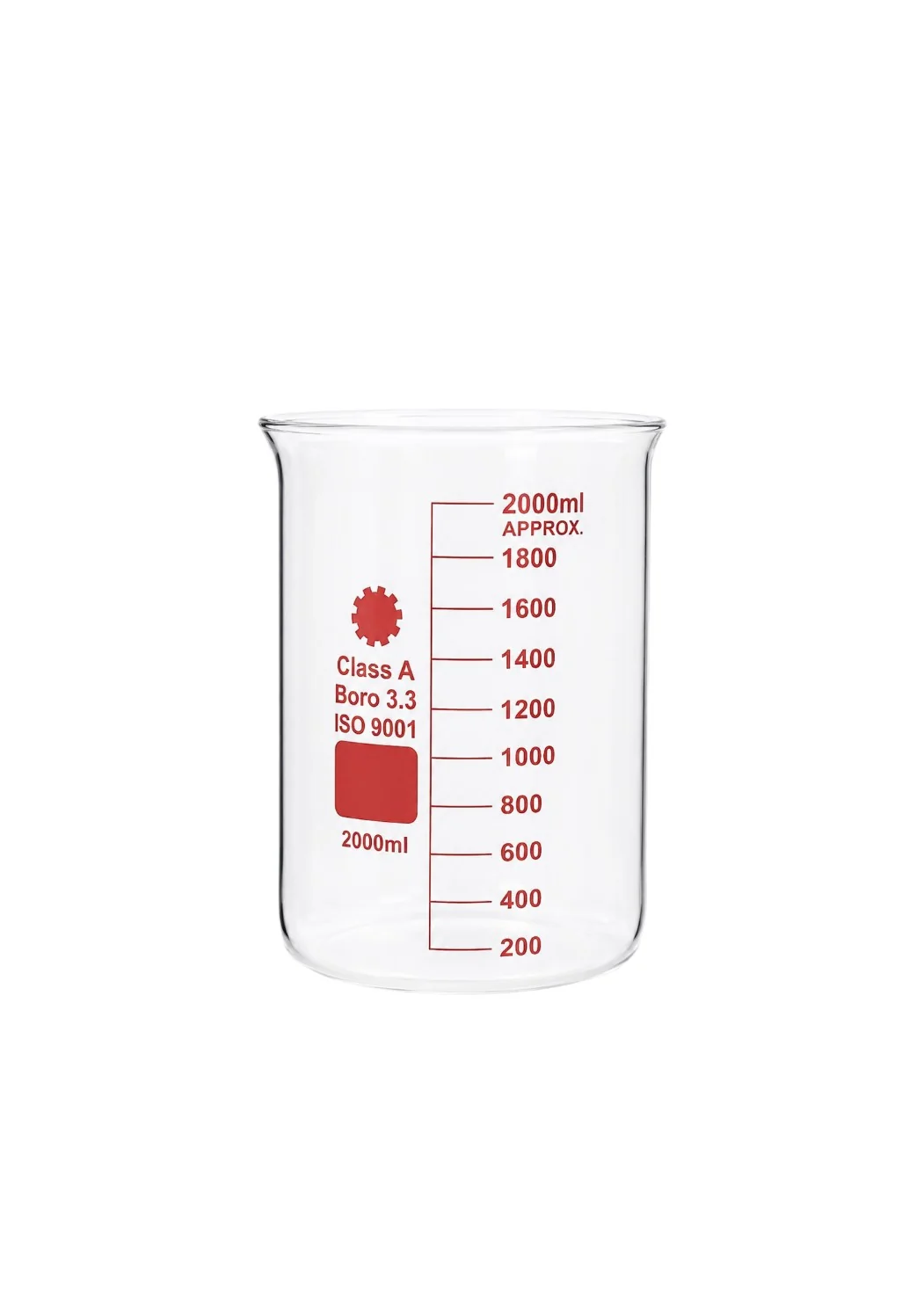 Becher en verre forme basse class 2000 ml A boro  3,3  