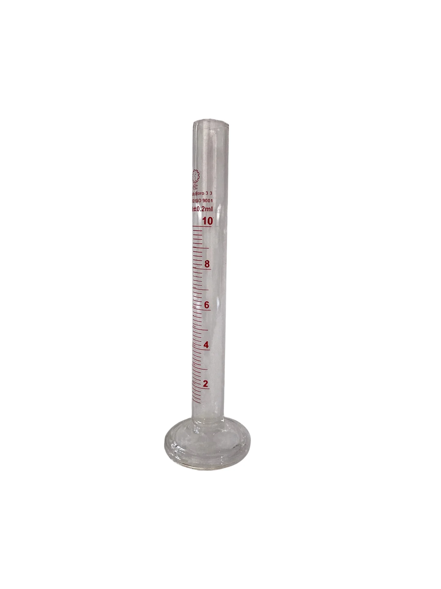 Eprouvette en verre  10 ml class A  boro 3,3   