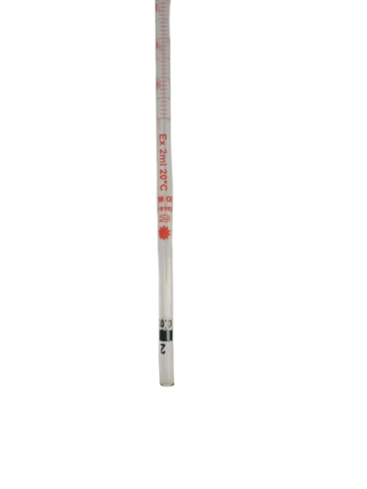 Pipette en verre graduée 2 ml Classe A boro 3.3 3