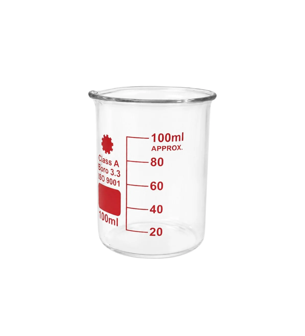 Becher en verre forme basse   100 ml class A  boro 3.3 