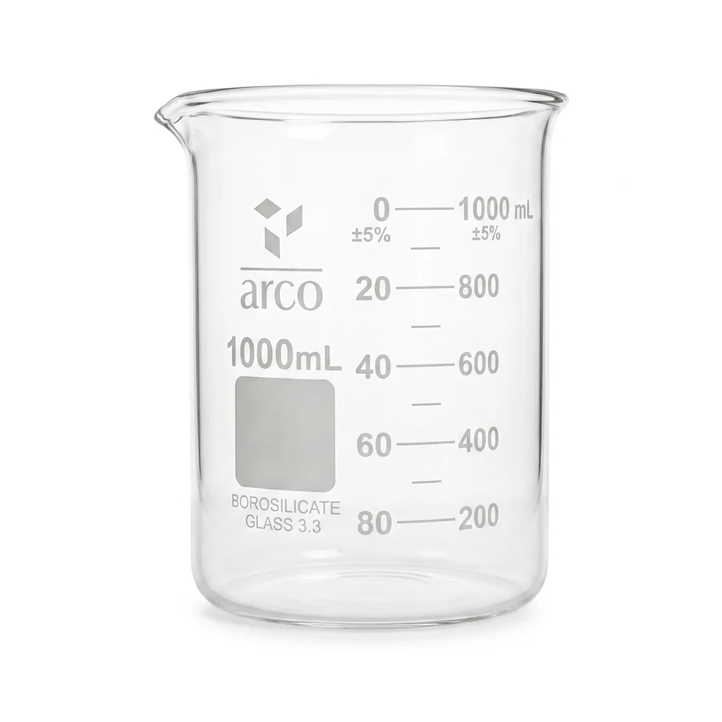 Becher en verre forme basse 1000 ml  class A  boro  3,3   